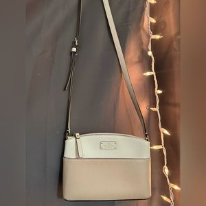 Kate Spade Crossbody Purse Leather Cream and Pink Women